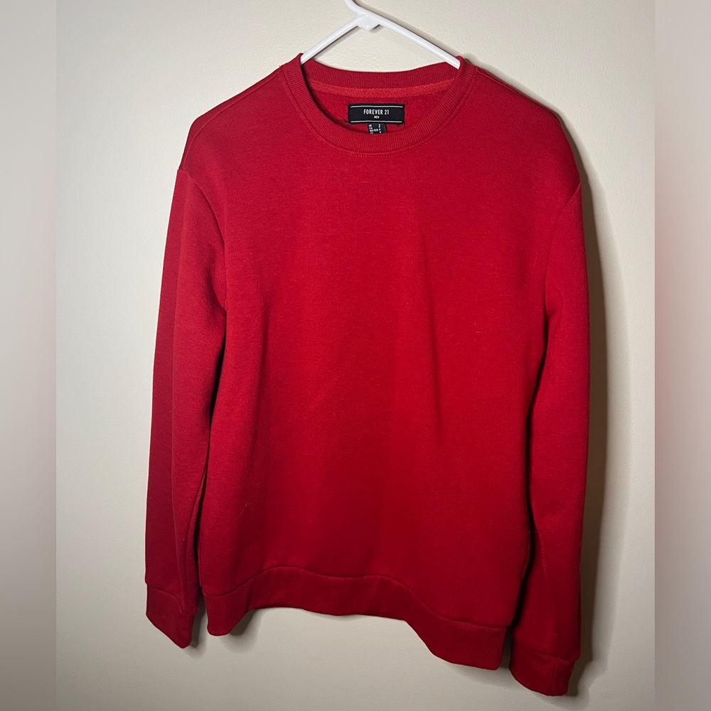 Mens S forever 21 red crew neck sweatshirt